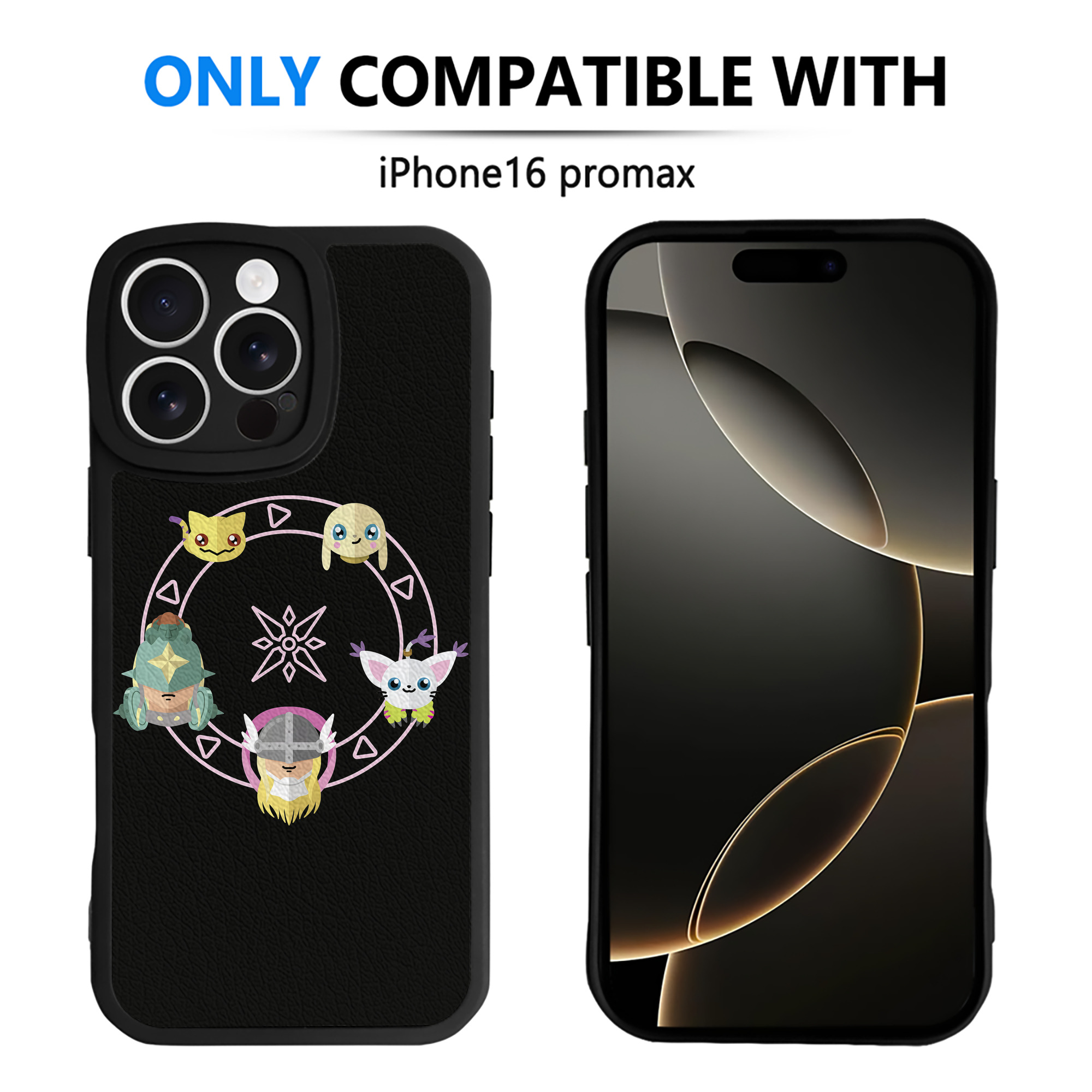 （画像用） Digimon デジタルモンスター/デジモン 【iPhone 16シリーズ対応】シリコンスマホケース（レザー調） 材質：シリコン